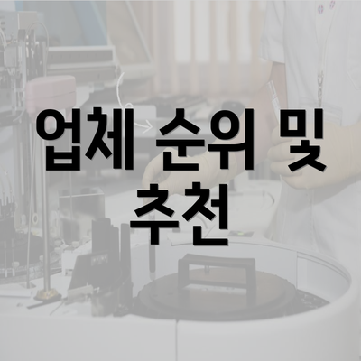 업체 순위 및 추천