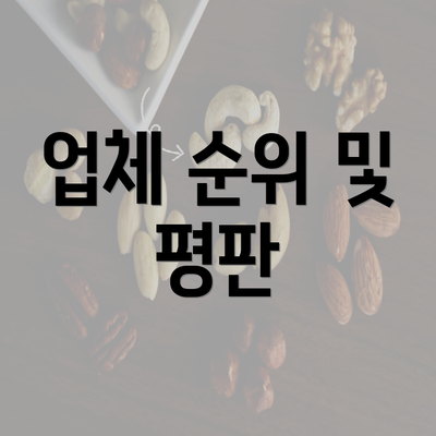 업체 순위 및 평판