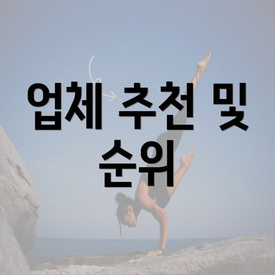 업체 추천 및 순위