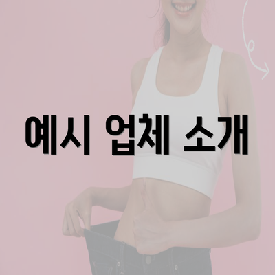 예시 업체 소개