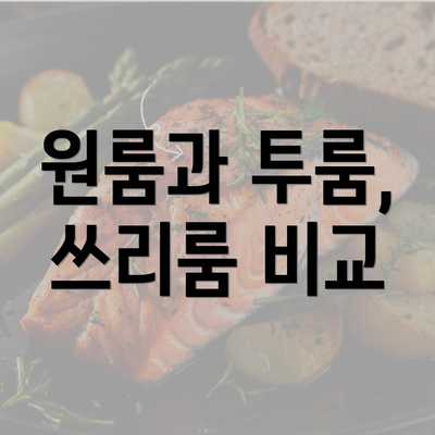 원룸과 투룸, 쓰리룸 비교