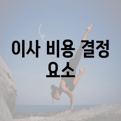 이사 비용 결정 요소