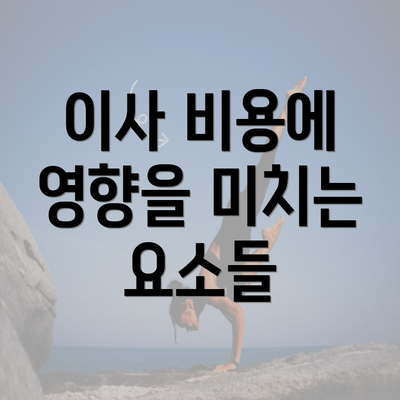 이사 비용에 영향을 미치는 요소들