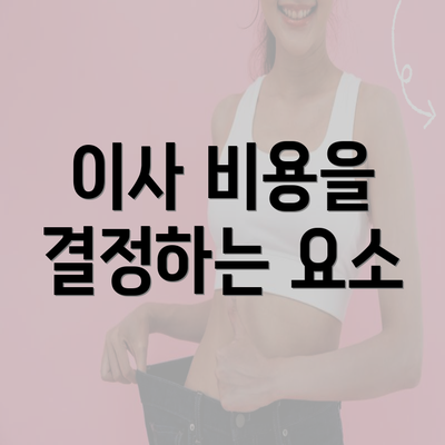 이사 비용을 결정하는 요소