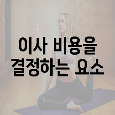 이사 비용을 결정하는 요소