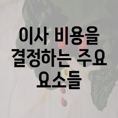 이사 비용을 결정하는 주요 요소들