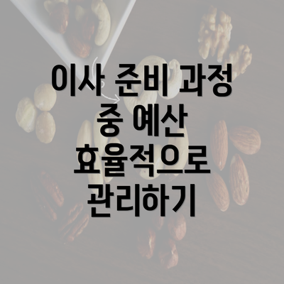 이사 준비 과정 중 예산 효율적으로 관리하기