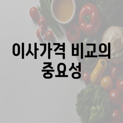 이사가격 비교의 중요성