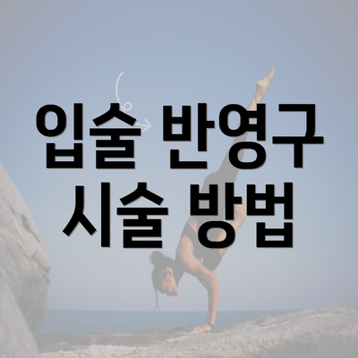 입술 반영구 시술 방법