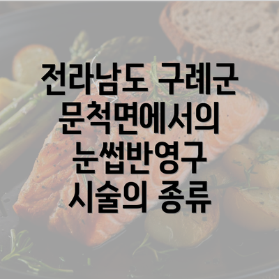 전라남도 구례군 문척면에서의 눈썹반영구 시술의 종류