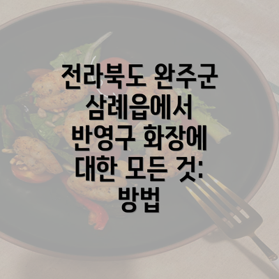 전라북도 완주군 삼례읍에서 반영구 화장에 대한 모든 것: 방법