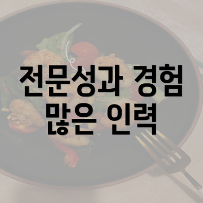 전문성과 경험 많은 인력