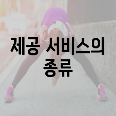 제공 서비스의 종류