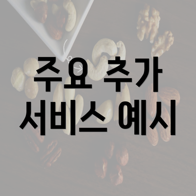 주요 추가 서비스 예시