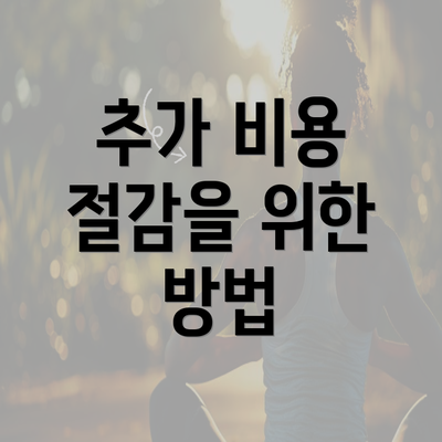 추가 비용 절감을 위한 방법