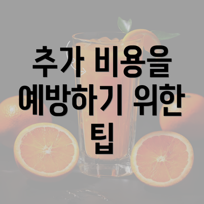 추가 비용을 예방하기 위한 팁