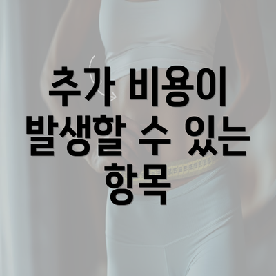 추가 비용이 발생할 수 있는 항목