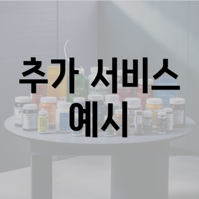 추가 서비스 예시