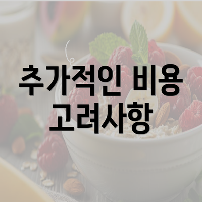 추가적인 비용 고려사항