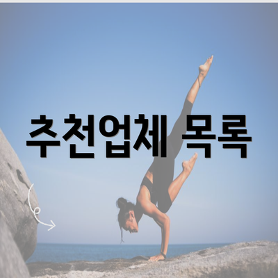 추천업체 목록