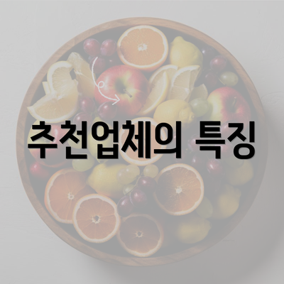 추천업체의 특징