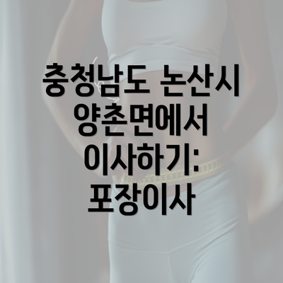 충청남도 논산시 양촌면에서 이사하기: 포장이사