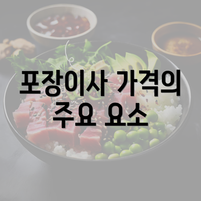 포장이사 가격의 주요 요소