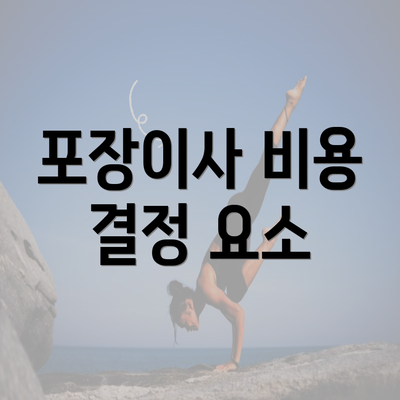 포장이사 비용 결정 요소