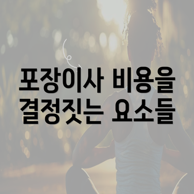 포장이사 비용을 결정짓는 요소들