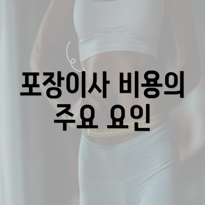 포장이사 비용의 주요 요인