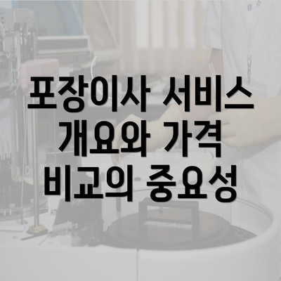 포장이사 서비스 개요와 가격 비교의 중요성