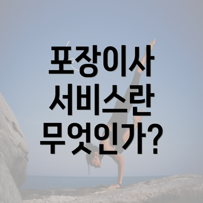 포장이사 서비스란 무엇인가?