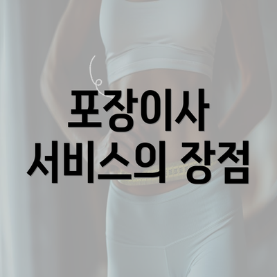 포장이사 서비스의 장점