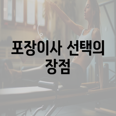 포장이사 선택의 장점