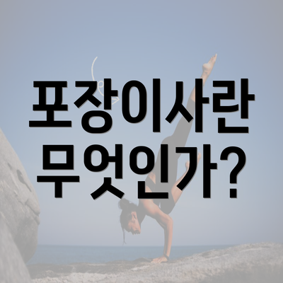 포장이사란 무엇인가?