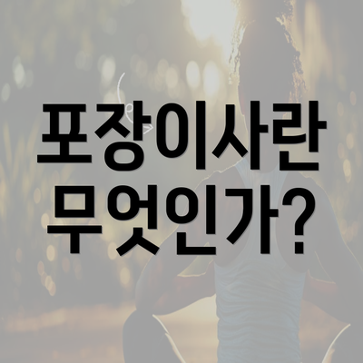 포장이사란 무엇인가?