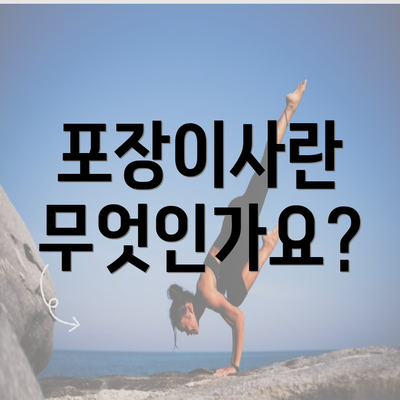 포장이사란 무엇인가요?