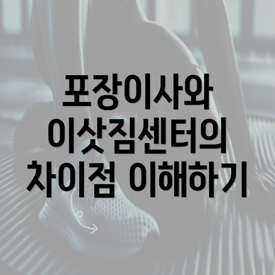 포장이사와 이삿짐센터의 차이점 이해하기