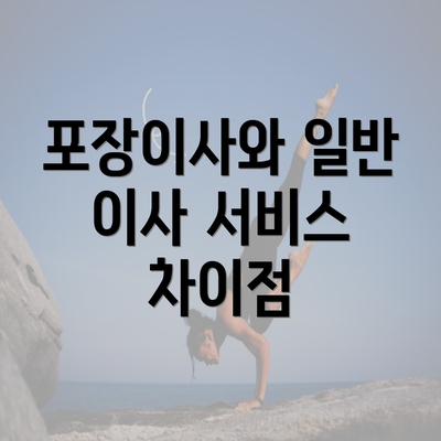 포장이사와 일반 이사 서비스 차이점