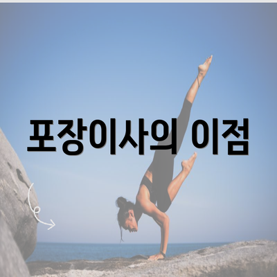 포장이사의 이점