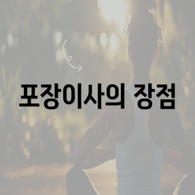 포장이사의 장점