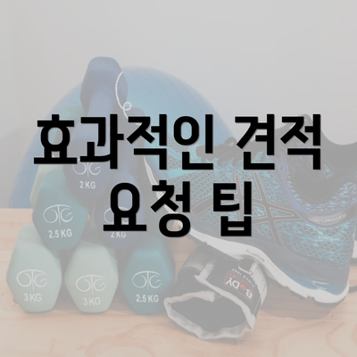 효과적인 견적 요청 팁