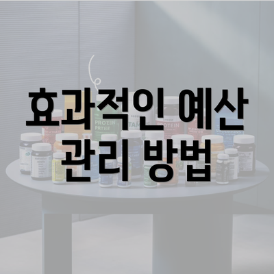 효과적인 예산 관리 방법