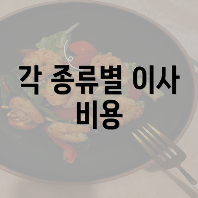 각 종류별 이사 비용