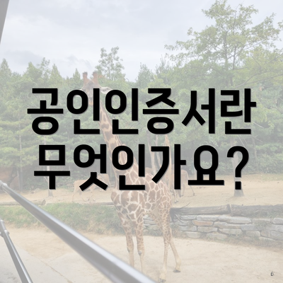 공인인증서란 무엇인가요?