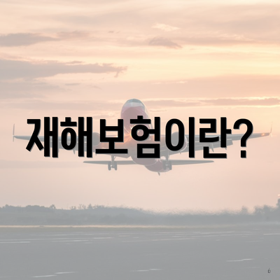 재해보험이란?