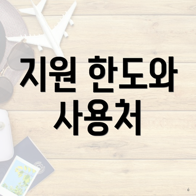 지원 한도와 사용처