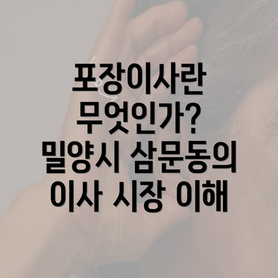 포장이사란 무엇인가? 밀양시 삼문동의 이사 시장 이해