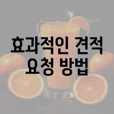 효과적인 견적 요청 방법