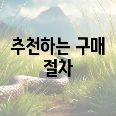 추천하는 구매 절차